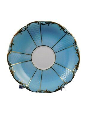 Paragon Blue Gold Saucer Bone China England Regd Ornate Floral Rim Plate
